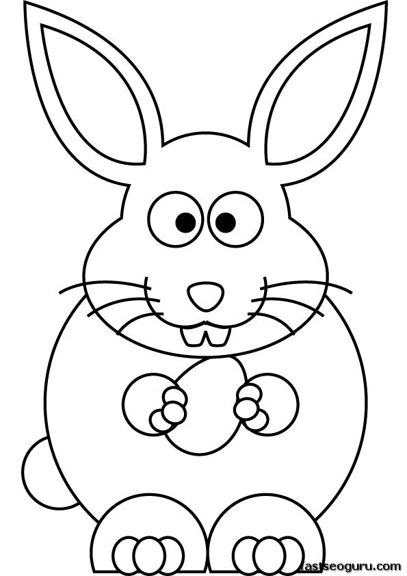 Printable Easter bunny coloring sheet for kids